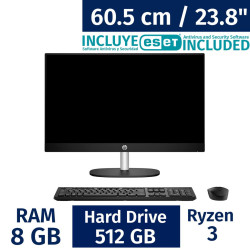 Computadora All-in-One HP 23.8 pulgadas (8GB RAM, 512GB SSD) con Antivirus ESET