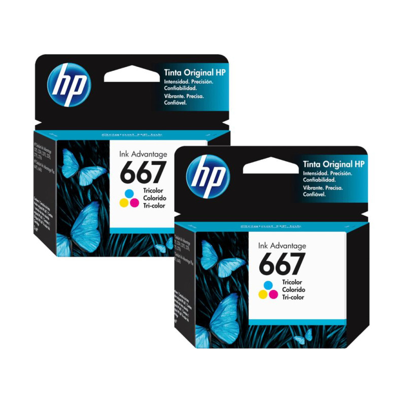 Cartucho de Tinta HP 667 Tricolor Original (2 unidades)