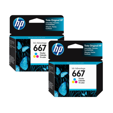 Cartucho de Tinta HP 667 Tricolor Original (2 unidades)