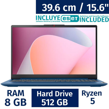 Laptop Lenovo IdeaPad Slim 15.6 pulgadas (AMD Ryzen 5, 8GB RAM, 512GB SSD)