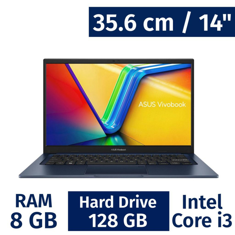 Laptop Asus 14 pulgadas (Intel Core i3 12va Gen, 8GB RAM, 128GB)