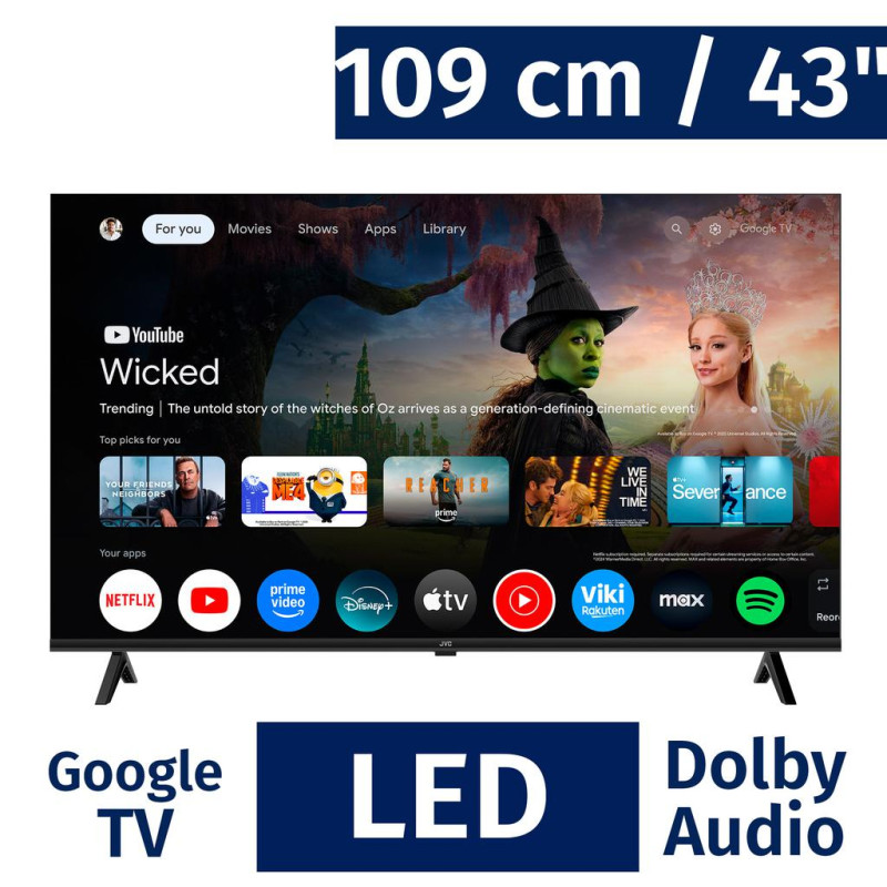 Televisor JVC 43 pulgadas Smart Google HD TV (LT-43KM358)